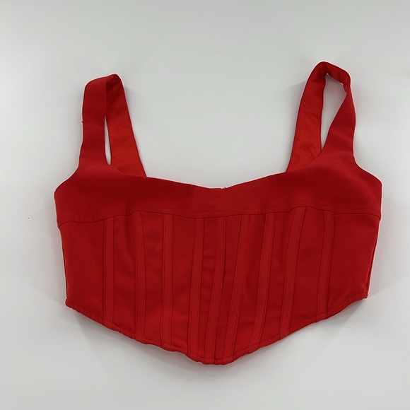 Bardot Mini Corset Bustier in Fire Red size 6 cropped bohemian - Picture 2 of 7